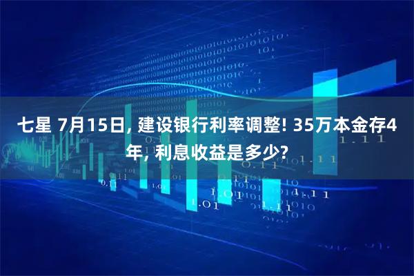 七星 7月15日, 建设银行利率调整! 35万本金存4年, 利息收益是多少?