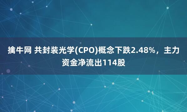 擒牛网 共封装光学(CPO)概念下跌2.48%，主力资金净流出114股